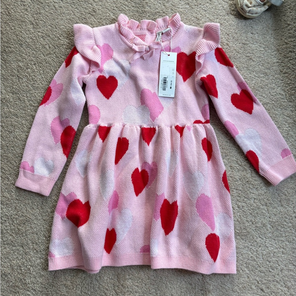 Pink Heart Patterned Dress